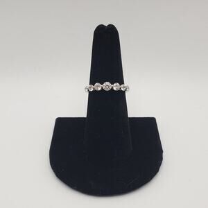 Vintage Sterling Silver 925 Ring Bar Lafonn Platinum Over Sterling Size 7